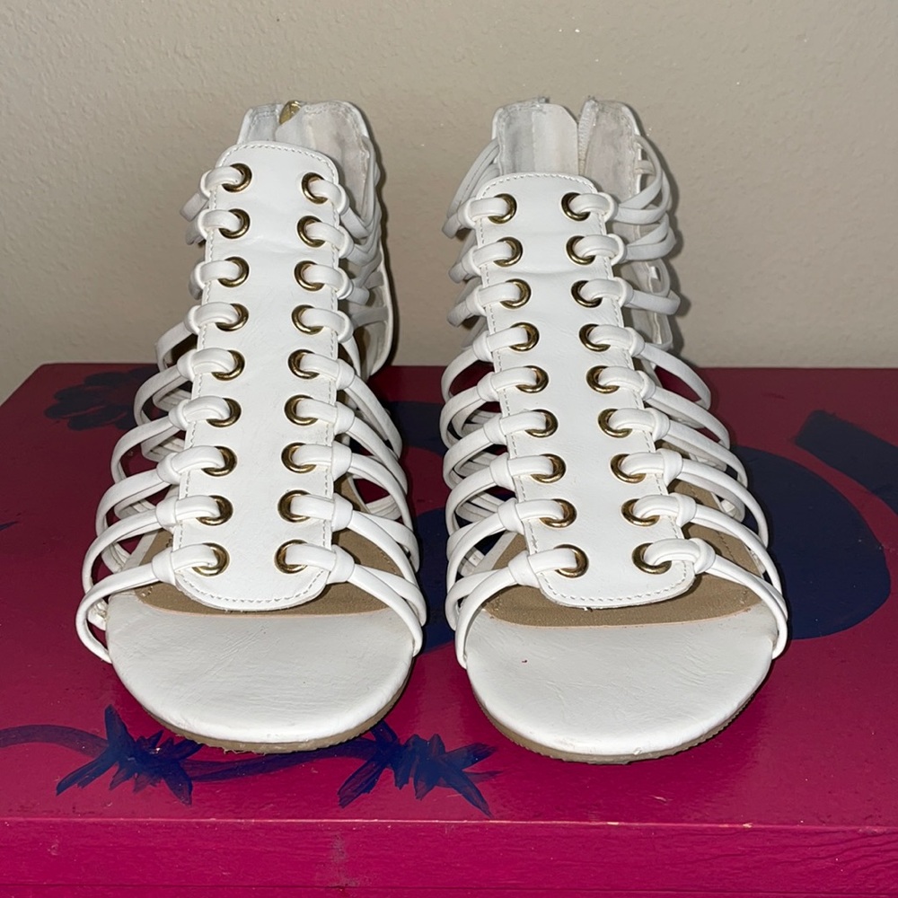 White gladiator shoes